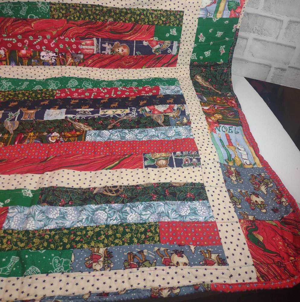 Colorful Christmas Patchwork Lap Quilt